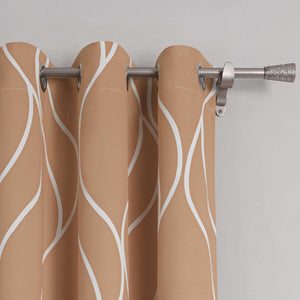 Blackout Grommet Curtain with Wave Pattern 1 Piece