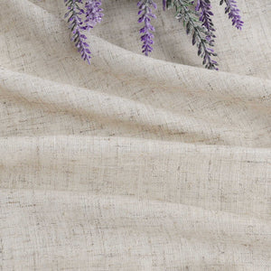 Cafe Curtain with Curtain Tape with Check Pattern in Linen-Look Fabric Set of 2