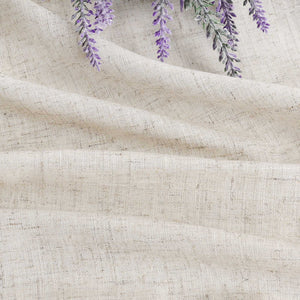 Cafe Curtain with Tab-Top Hanging/ Checked in Linen-Look Fabric - Beige, H x W 120 x 125cm