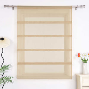 Roman Shade Voile for Kitchen Sheer 1 Piece - White, W x H 120 x 140cm