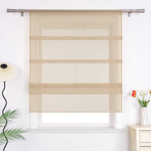 Roman Shade Voile for Kitchen Sheer 1 Piece