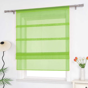 Roman Shade Voile for Kitchen Sheer 1 Piece - White, W x H 140 x 140cm