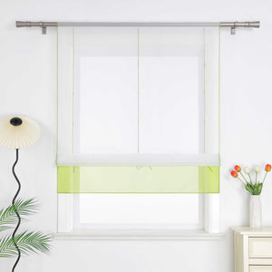 Roman Shade Semi-Sheer Airy with Colored Hem Rod Pocket 1 Piece - Sand, W x H 60 x 155cm