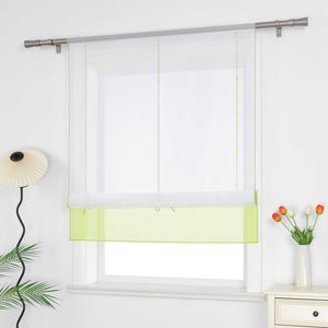 Roman Shade Semi-Sheer Airy with Colored Hem Rod Pocket 1 Piece - Sand, W x H 80 x 155cm