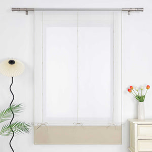 Roman Shade Semi-Sheer Airy with Colored Hem Rod Pocket 1 Piece - Green, W x H 60 x 155cm