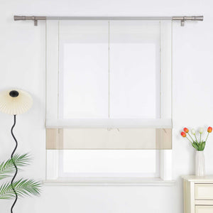 Roman Shade Semi-Sheer Airy with Colored Hem Rod Pocket 1 Piece - Green, W x H 80 x 155cm