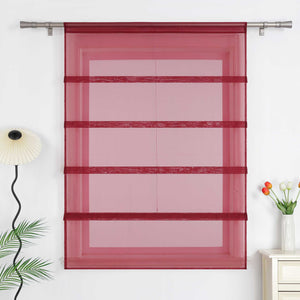 Roman Shade Voile for Kitchen Sheer 1 Piece - Burgundy, W x H 100 x 140cm