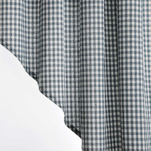Short Curtains in Valance Style with Check Pattern Set of 2