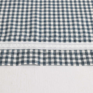Short Curtains in Valance Style with Check Pattern Set of 2
