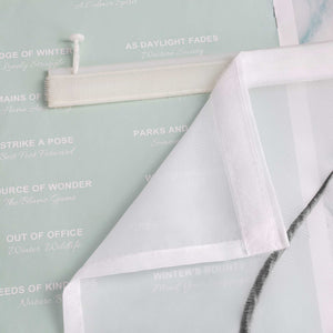 Hook-and-Loop Sliding Panel Curtains with Wave Pattern with Hook-and-Loop Tape 2 Pieces - Green, W x H 57 x 225cm