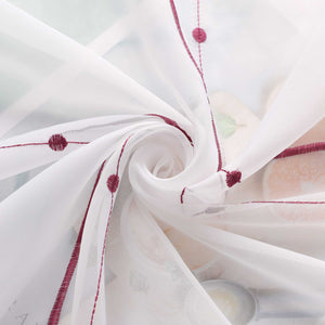 Hook-and-Loop Sliding Panel Curtains with Wave Pattern with Hook-and-Loop Tape 2 Pieces