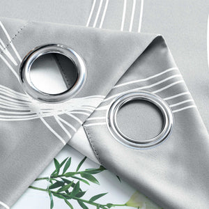 Blackout Grommet Curtain Opaque Thermal with Water-Wave Pattern 1 Piece