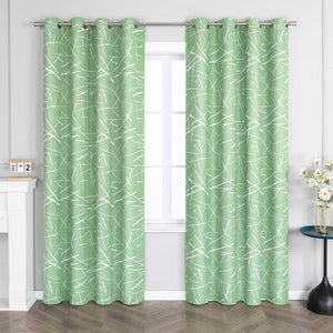 Blackout Grommet Curtain Opaque Thermal Grommet Curtain Panel 1 Piece - Green, H x W 145 x 135cm