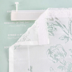 Roman Shade with Rose Pattern & Hook-and-Loop Hanging - White, W x H 140 x 140cm