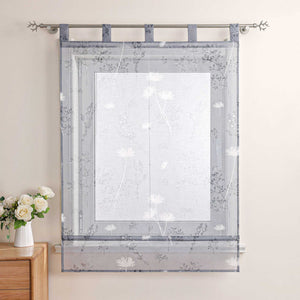 Roman Shade with Tab Tops Country Style Kitchen Sheer - Sand, W x H 100 x 140cm