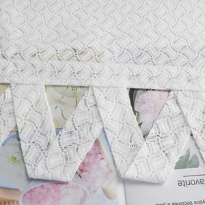 Roman Shade with V-Shaped Tab Tops with Openwork Patterns Jacquard Sheer