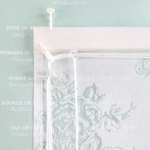 Roman Shade with Rose Pattern & Hook-and-Loop Hanging