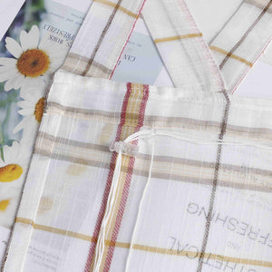 Roman Shade with V-Shaped Tab Tops in Linen-Look Fabric with Check Pattern - Red, W x H 140 x 140cm