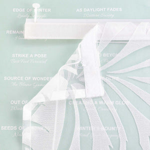 Roman Shade with Leaf Pattern and Hook-and-Loop Tape - White, W x H 140 x 140cm