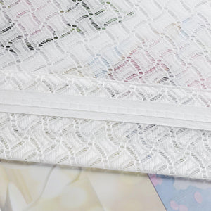 Set of 2 Jacquard Cafe Curtains with Rod Pocket Short White - White, W x H 110 x 90cm