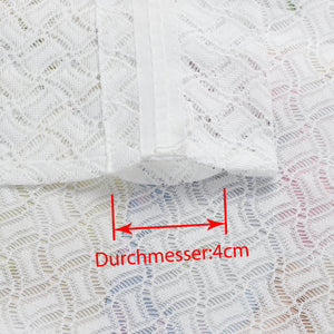 Set of 2 Jacquard Cafe Curtains with Rod Pocket Short White - White, W x H 90 x 90cm