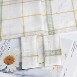 Roman Shade in Linen-Look Fabric Country Style Checked Semi-Sheer