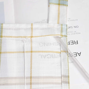 Roman Shade in Linen-Look Fabric Country Style Checked Semi-Sheer