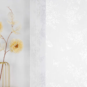 Roman Shade with Rose Pattern & Tab-Top Hanging