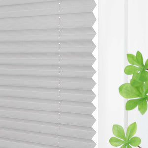 Pleated Blind Gray No-Drill made of Polyester 1 Piece - Gray, W x H 55 x 110cm