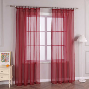 Curtain Solid Color Sheer Classic 1 Piece