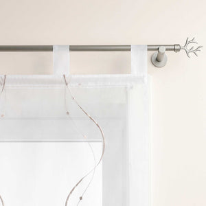 Roman Shade with Tab-Top Hanging and Wave Pattern Embroidery