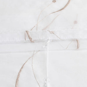 Roman Shade with Hook-and-Loop Tape Voile with Wave-and-Bead Pattern Embroidery 1 Piece