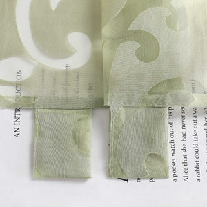Cafe Curtain Voile with Tab-Top Hanging with Burnout Fabric