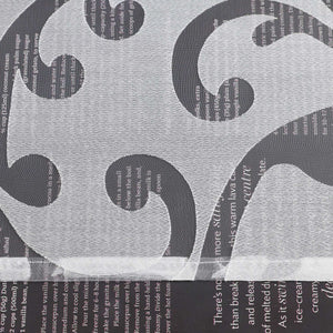 Cafe Curtain Voile with Tab-Top Hanging with Burnout Fabric - Gray, H x W 45 x 120cm