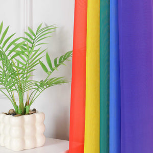 Voile Curtain in Rainbow Colors - Rainbow, W x H 140 x 500cm