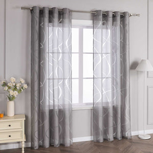 Grommet Curtain with Wave Pattern 1 Piece