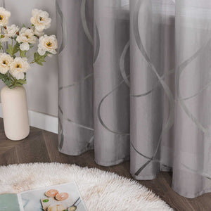 Grommet Curtain with Wave Pattern 1 Piece