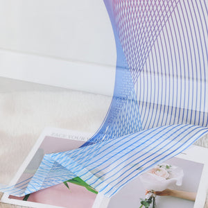 Sliding Panel Curtains Semi-Sheer Light-Filtering with Gradient and Wavy Lines for Curtain Track 2 Pieces - White, W x H 57 x 245 cm