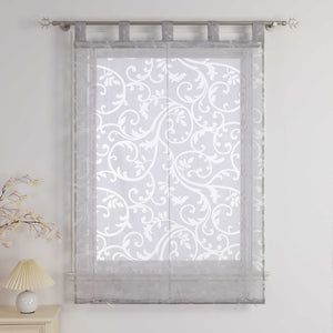 Roman Shade with Floral Pattern Cafe with Tab-Top Hanging 1 Piece