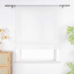 Roman Shade in Solid Color with Rod Pocket - Beige, W x H 60 x 140cm