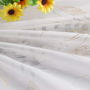 Roman Shade with Lotus Pattern and Hook-and-Loop Tape - Gold, W x H 120 x 140cm