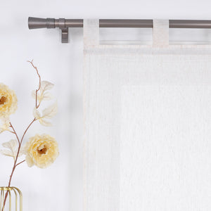 Roman Shade Semi-Sheer with Fine Linen Texture made of Polyester 1 Piece - Tab-Top Panel, W x H 140 x 140cm