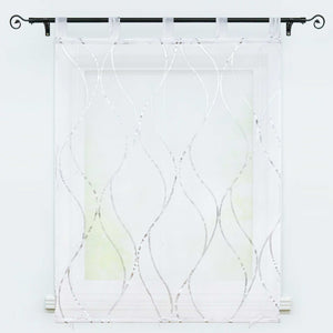 Roman Shade with Subtle Wave Pattern Light-Filtering 1 Piece - Silver, W x H 100 x 150cm