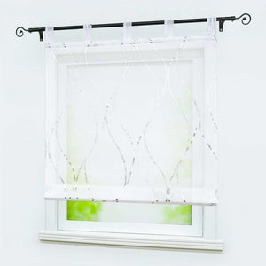 Roman Shade with Subtle Wave Pattern Light-Filtering 1 Piece - Silver, W x H 80 x 150cm