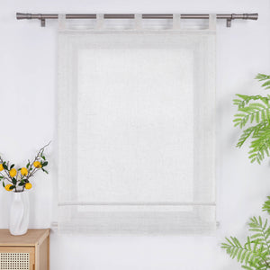 Roman Shade Semi-Sheer Coarse Linen Texture Natural with Tab Tops 1 Piece - sand, W x H 80 x 140cm