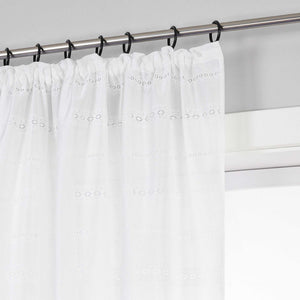 Sheer Curtain with Diamond Embossing with Rings and Curtain Track System 1 Piece