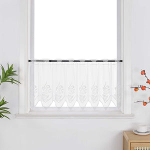 Sheer Cafe Curtain with Cafe Pattern - Sheer, H x W 50 x 150cm