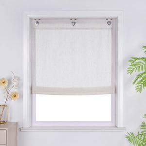 Roman Shade Semi-Sheer with Fine Linen Texture made of Polyester 1 Piece