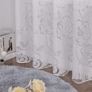 Curtain with Grommets with Rose Pattern Grommet Curtain Panel 1 Piece