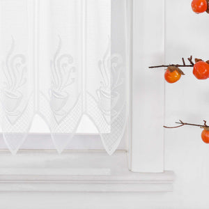 Sheer Cafe Curtain with Cafe Pattern